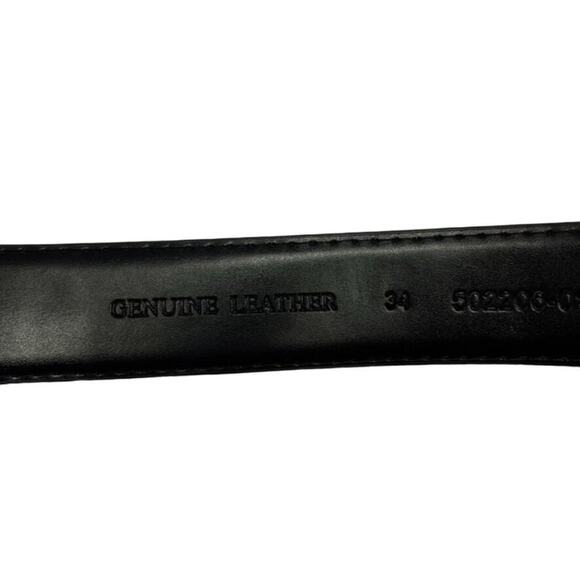 Belt Men's 34 Black Genuine Leather With Inside Zipper Pocket Unbranded - Picture 4 of 9